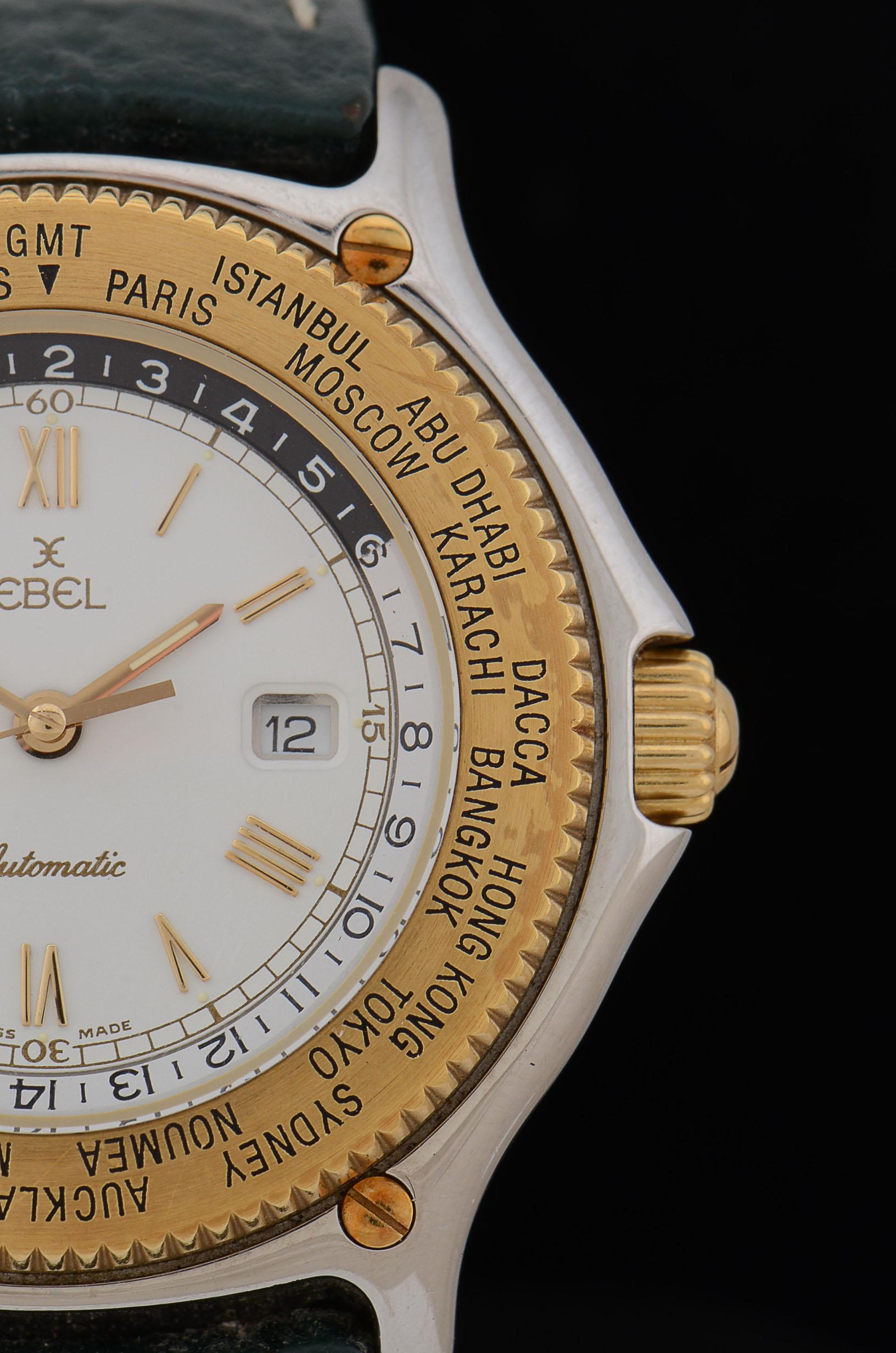 Ebel Voyager Automatic Wrist Watch with Dark Green Leather Band