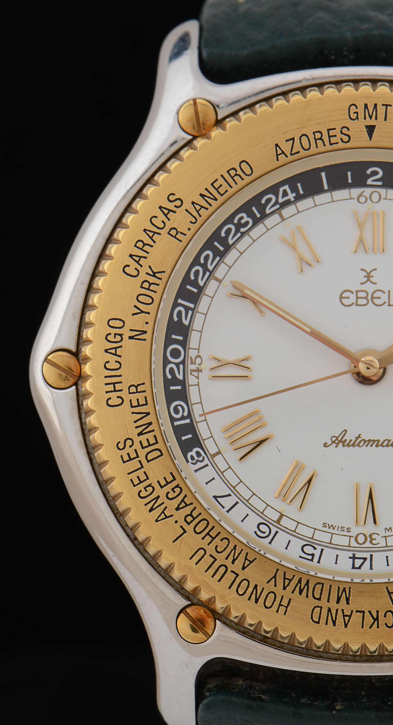 Ebel Voyager Automatic Wrist Watch with Dark Green Leather Band