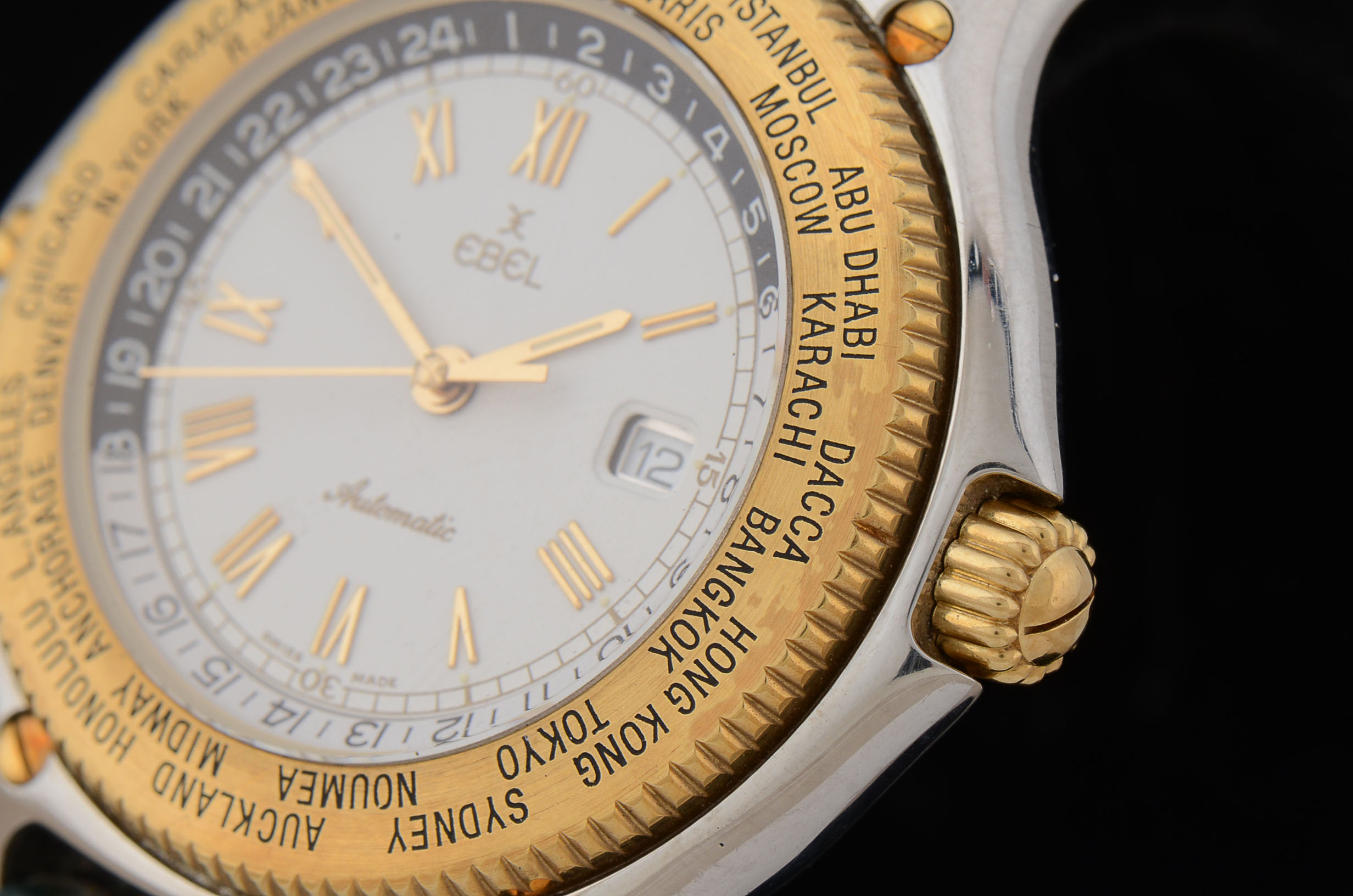 Ebel Voyager Automatic Wrist Watch with Dark Green Leather Band