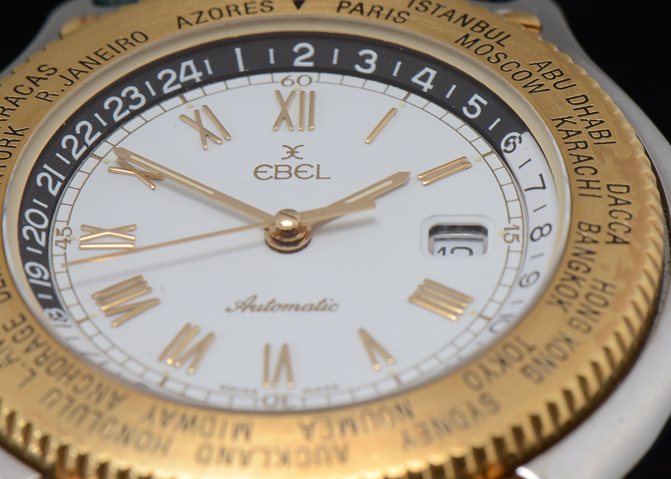 Ebel Voyager Automatic Wrist Watch with Dark Green Leather Band