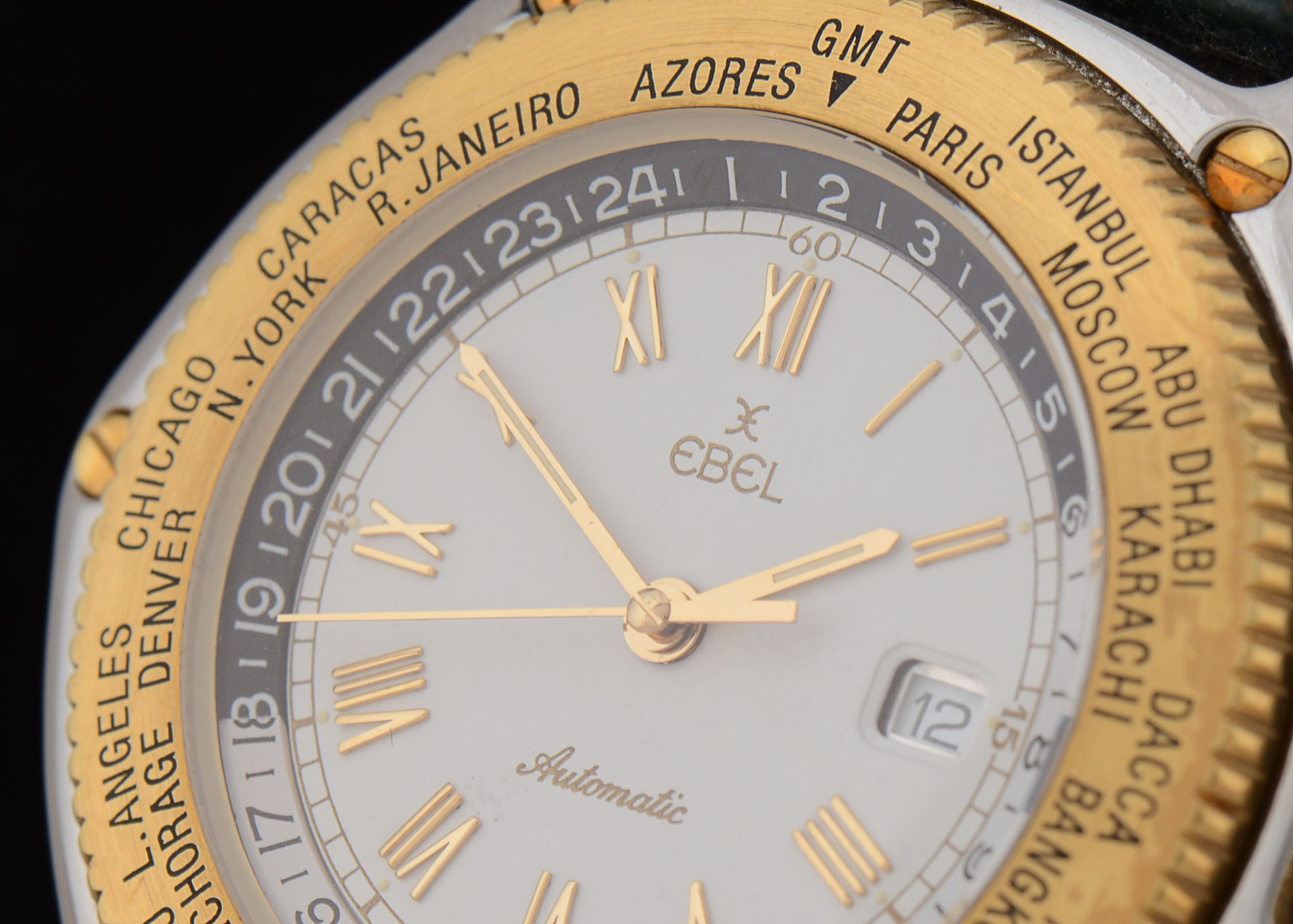 Ebel Voyager Automatic Wrist Watch with Dark Green Leather Band