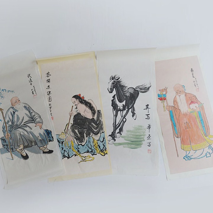 Four Original Signed Chinese Watercolors on Paper