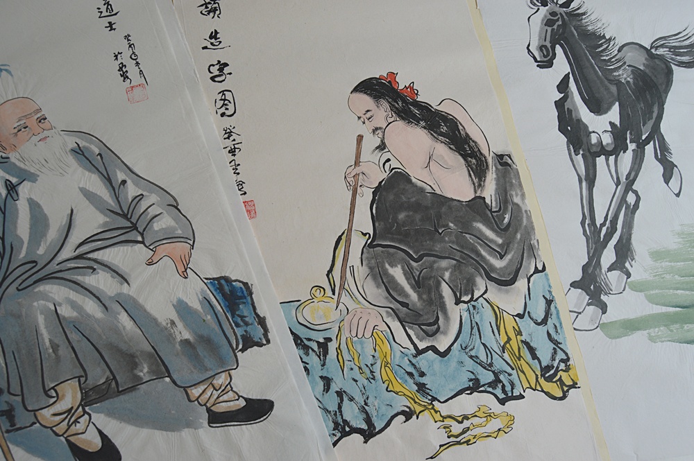 Four Original Signed Chinese Watercolors on Paper