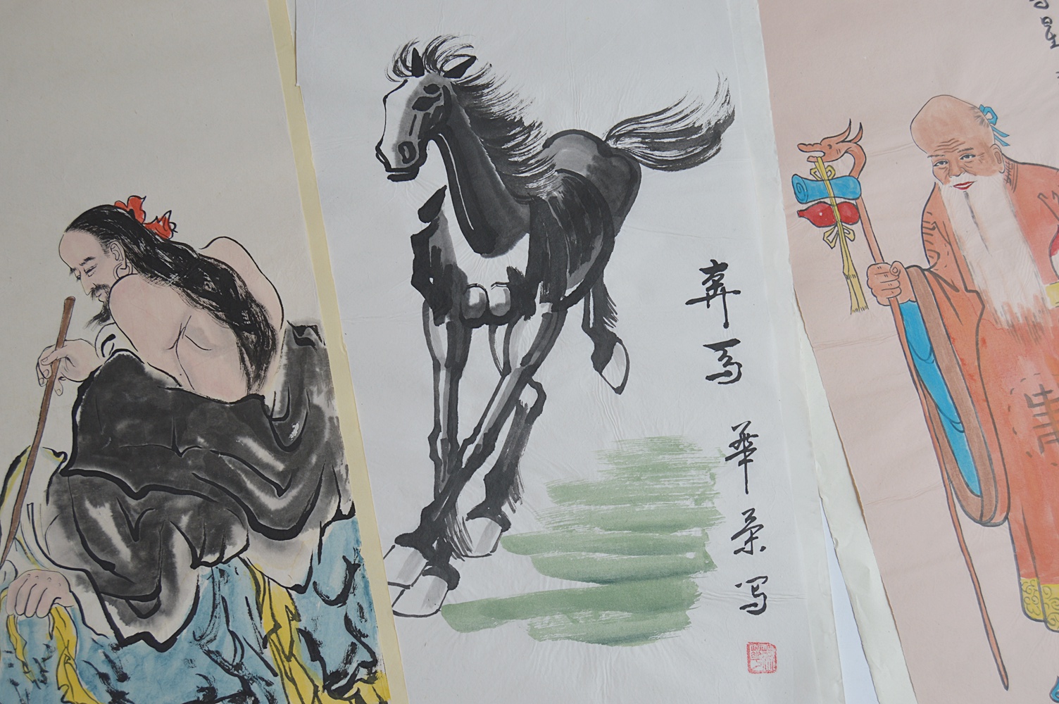 Four Original Signed Chinese Watercolors on Paper