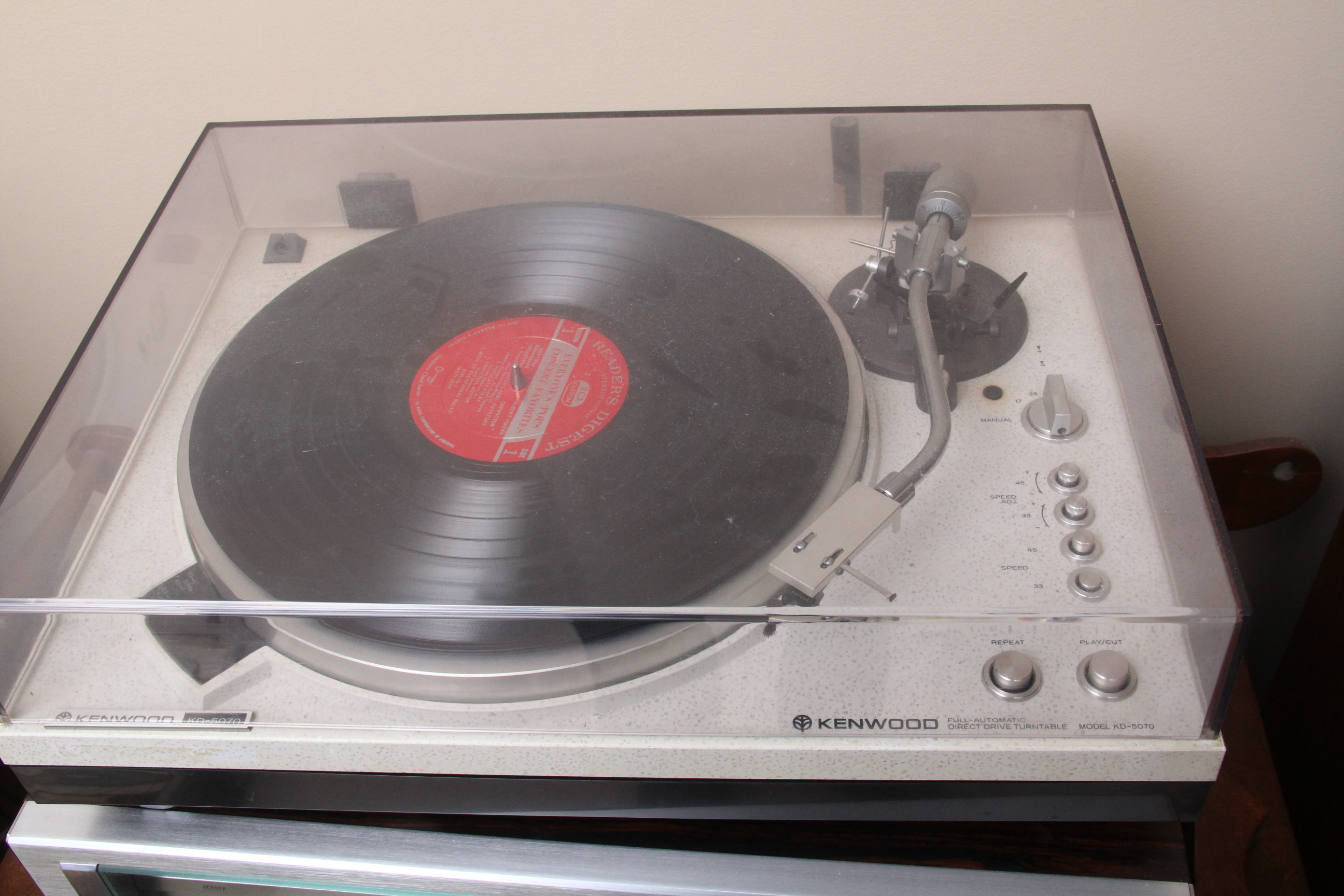 Vintage Sansui Stereo Receiver and Kenwood Turntable