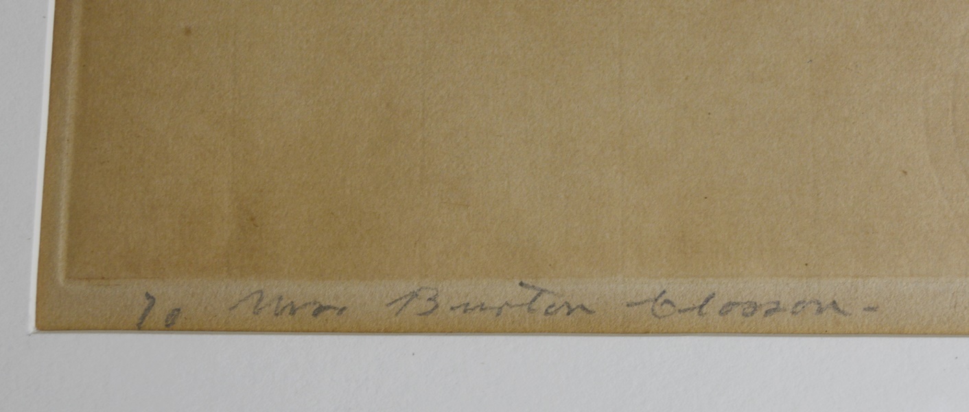 E.T. Hurley Signed "Piatt Park" Sepia Etching