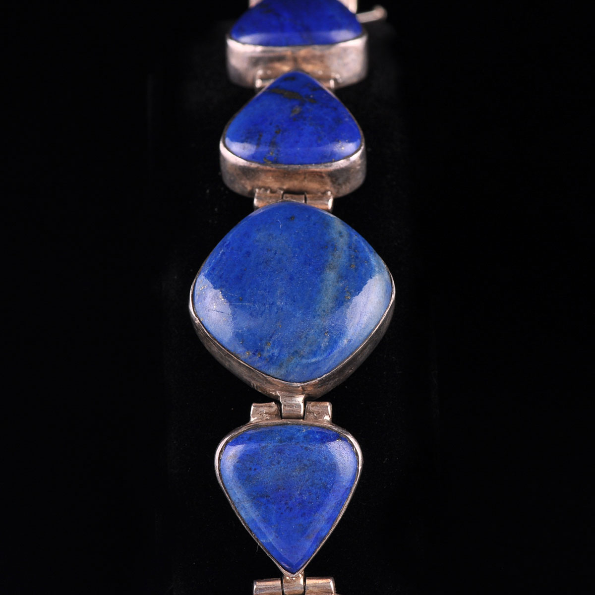 Bold Sterling Silver and Lapis Lazuli Bracelet