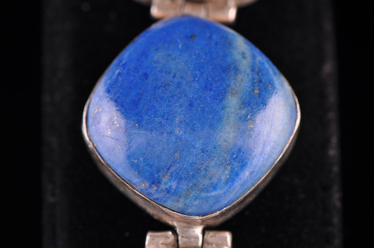 Bold Sterling Silver and Lapis Lazuli Bracelet