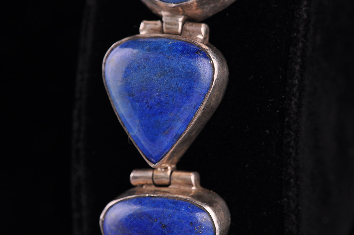 Bold Sterling Silver and Lapis Lazuli Bracelet