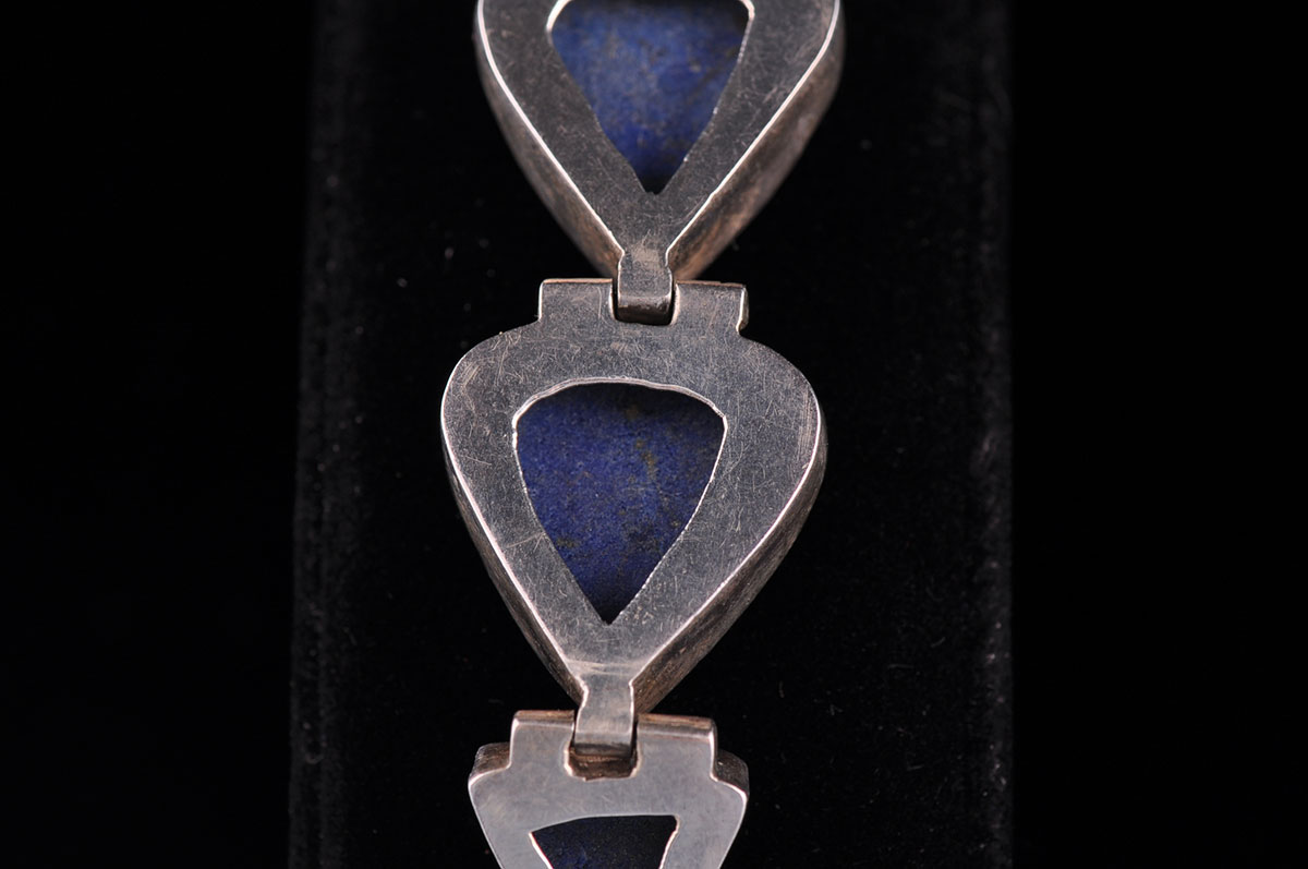 Bold Sterling Silver and Lapis Lazuli Bracelet