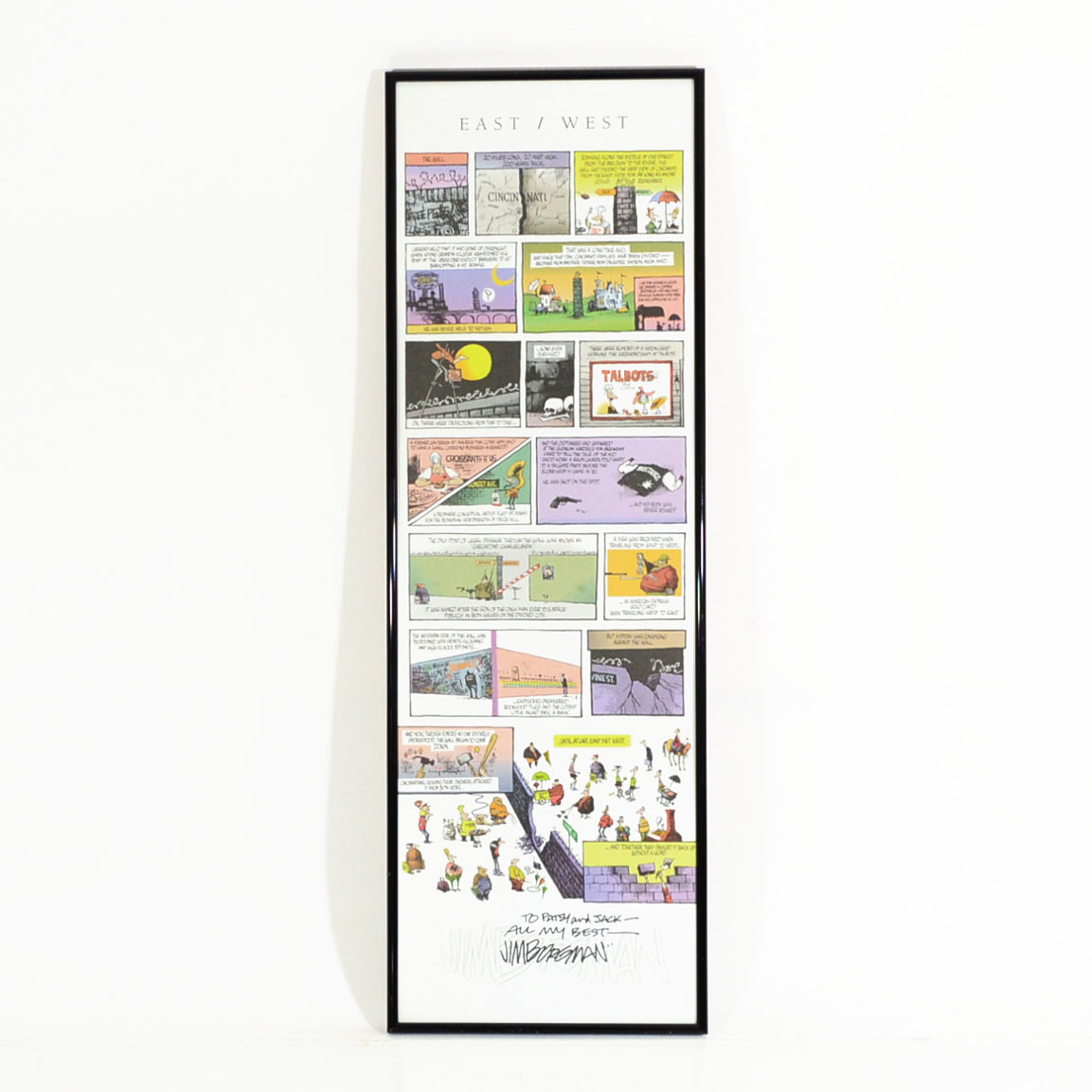 Framed and Signed Jim Borgman Comic Strip "East / West"