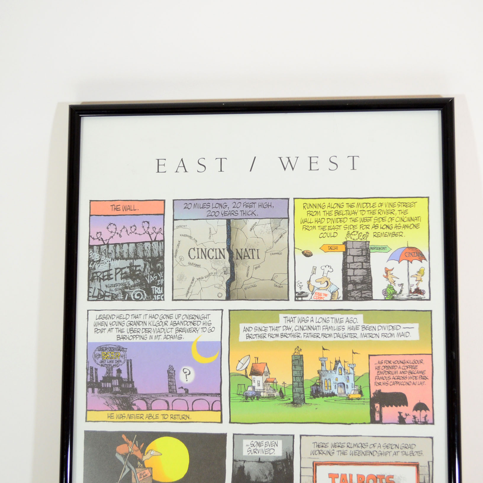 Framed and Signed Jim Borgman Comic Strip "East / West"
