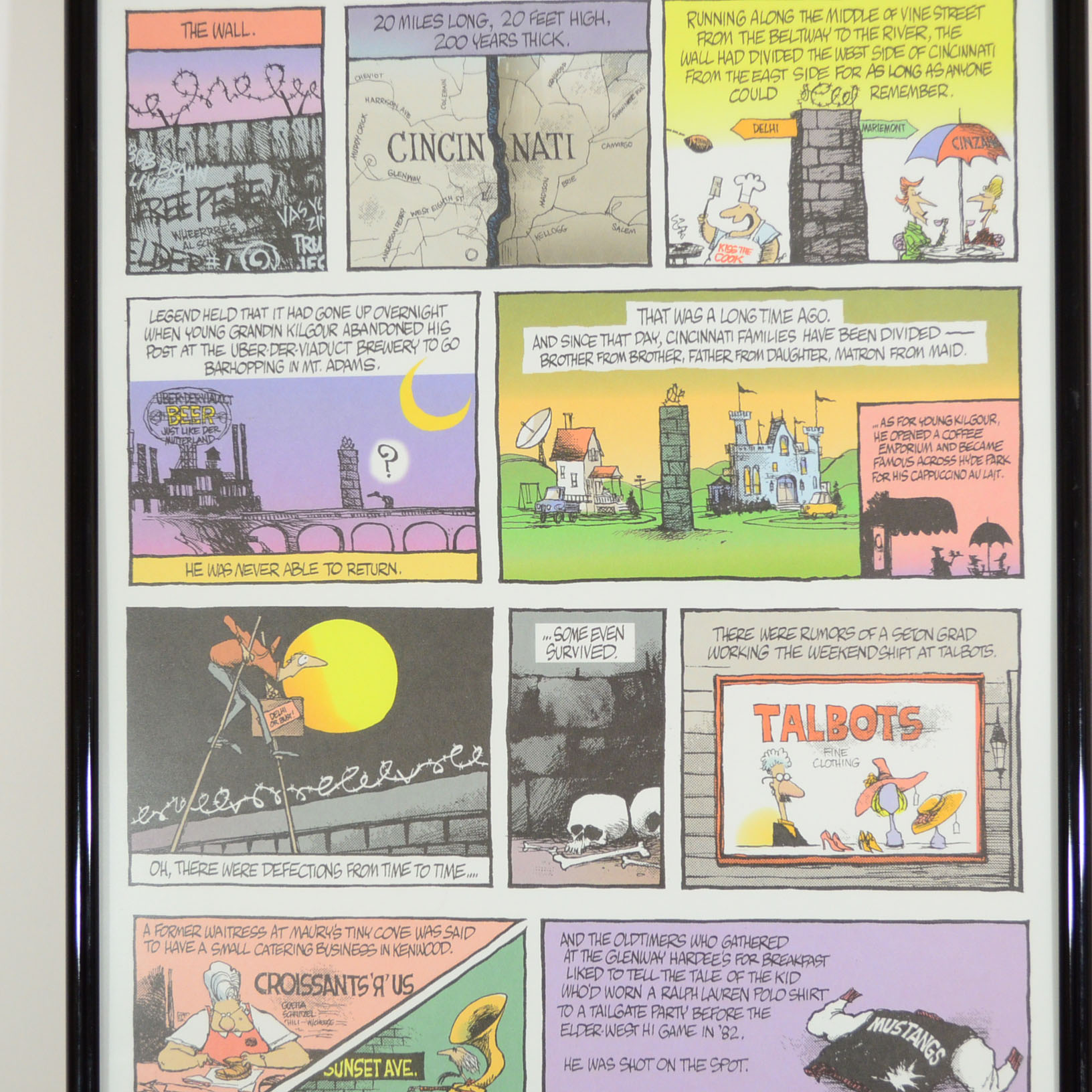 Framed and Signed Jim Borgman Comic Strip "East / West"