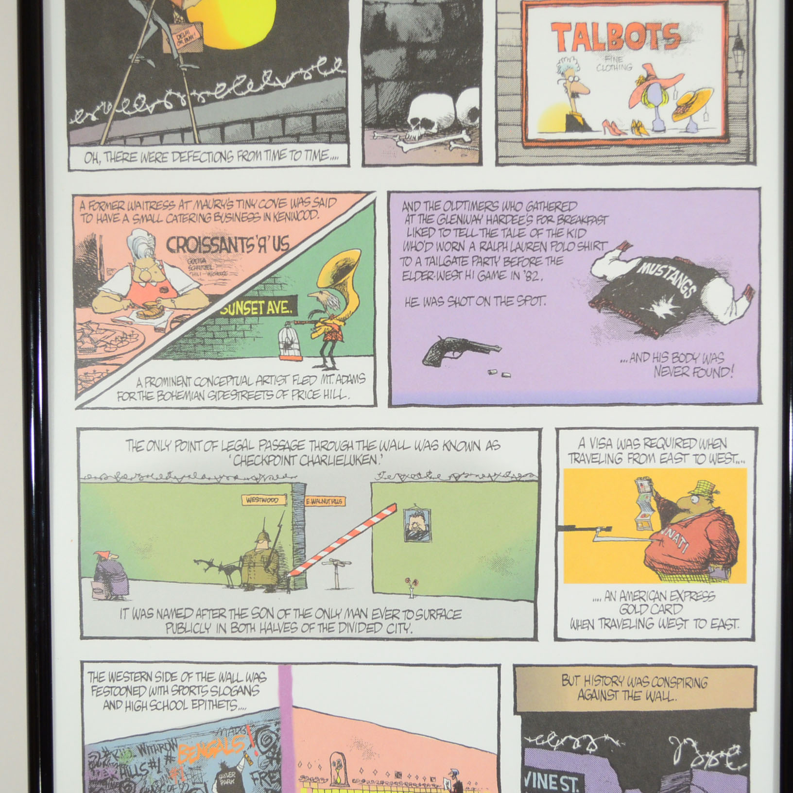 Framed and Signed Jim Borgman Comic Strip "East / West"