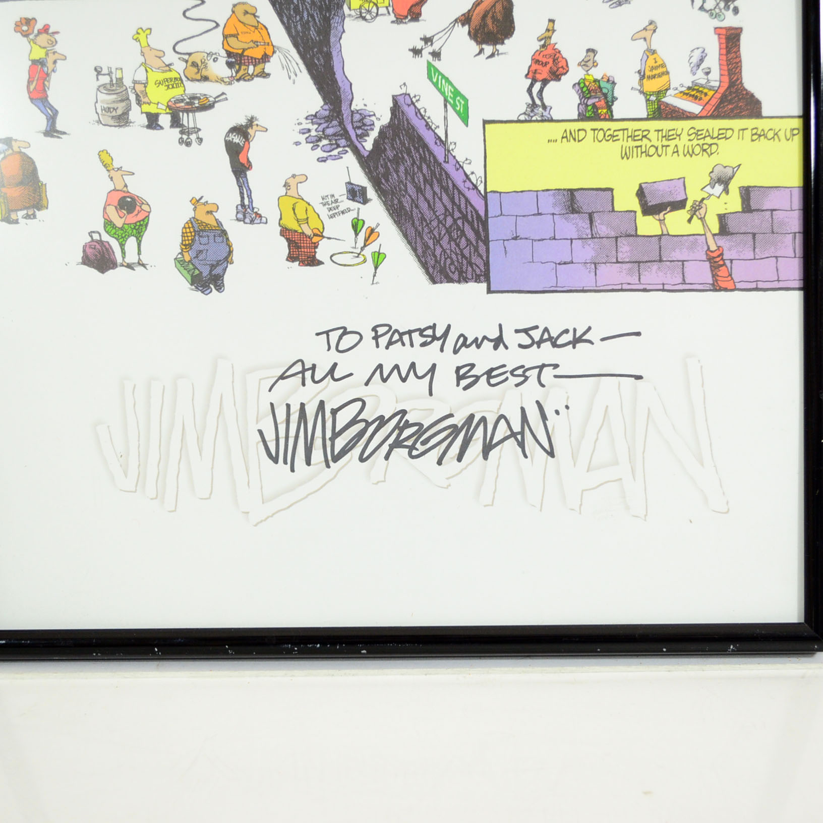 Framed and Signed Jim Borgman Comic Strip "East / West"