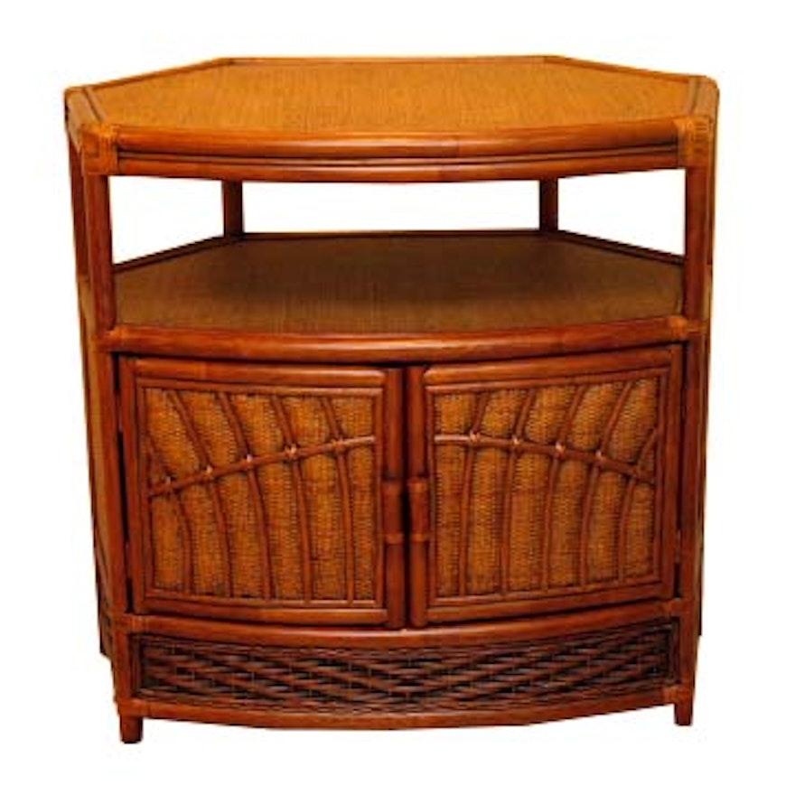 Leader's Bamboo and Rattan Wicker-Woven Console Table
