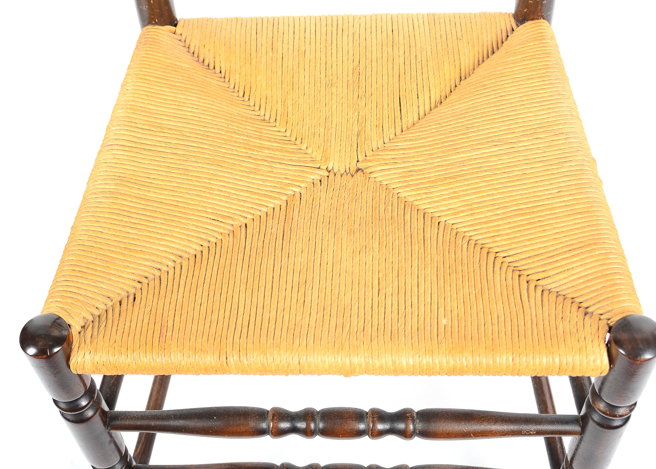 Two Vintage Rush Seat Chairs