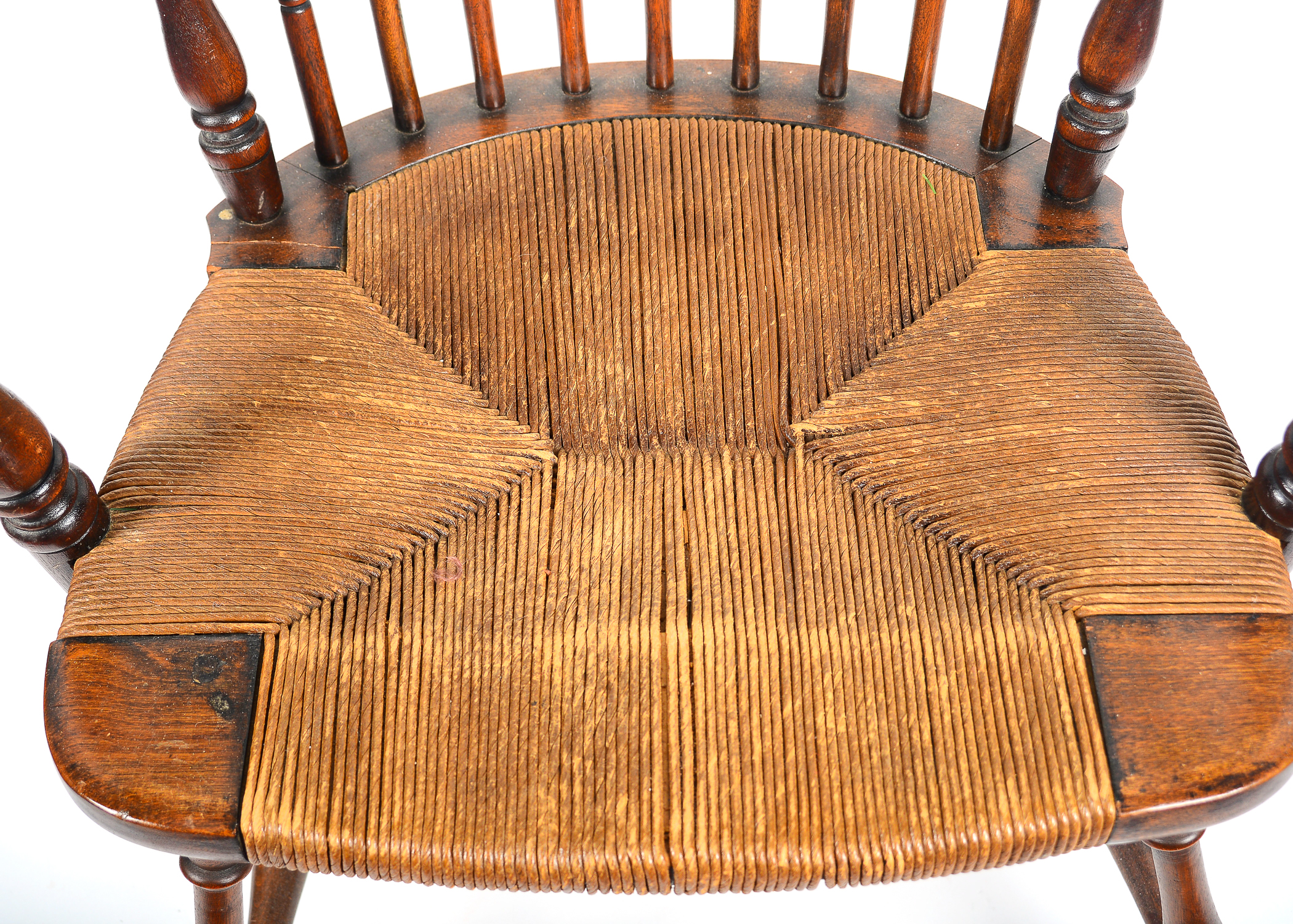 Two Vintage Rush Seat Chairs