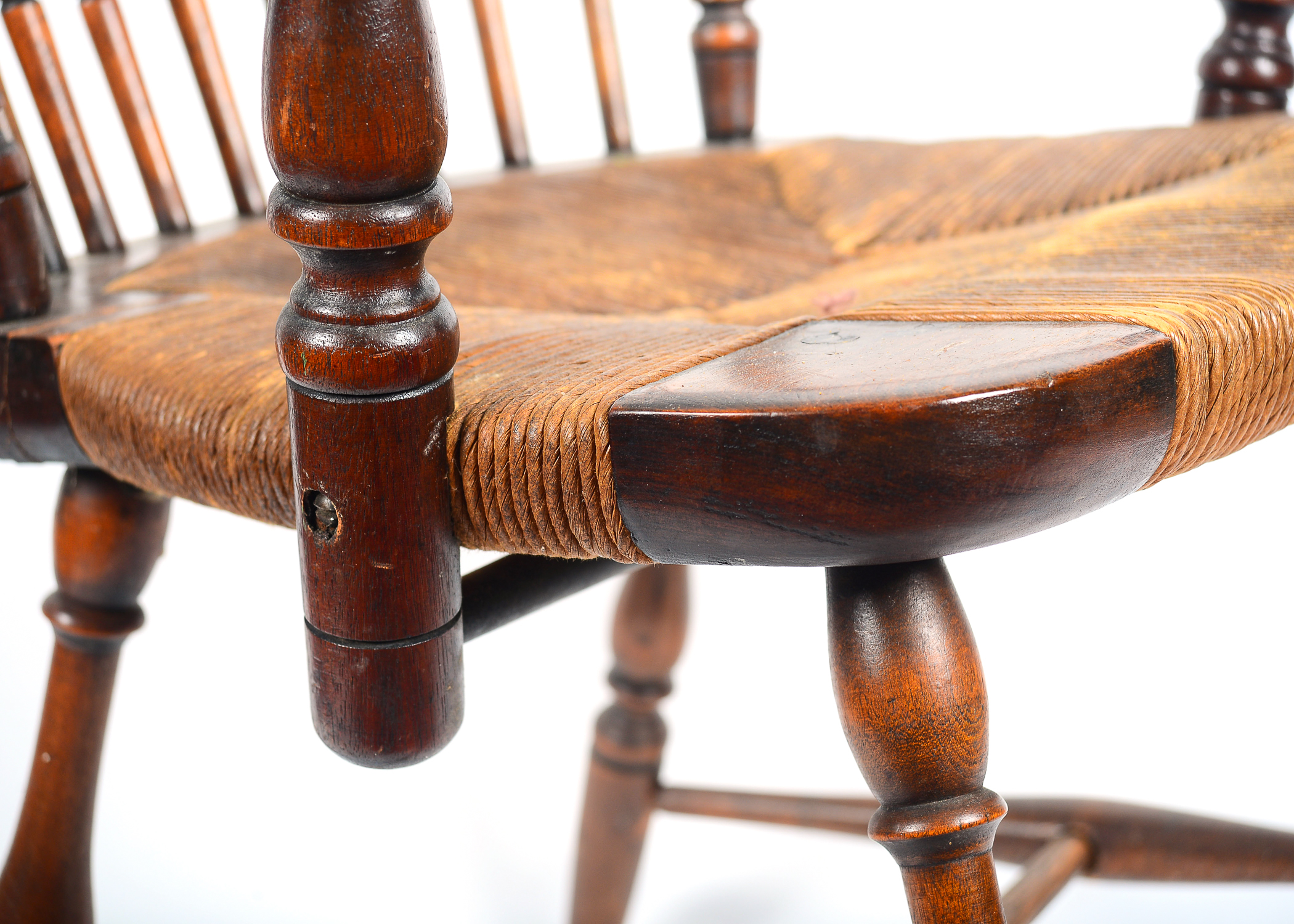 Two Vintage Rush Seat Chairs