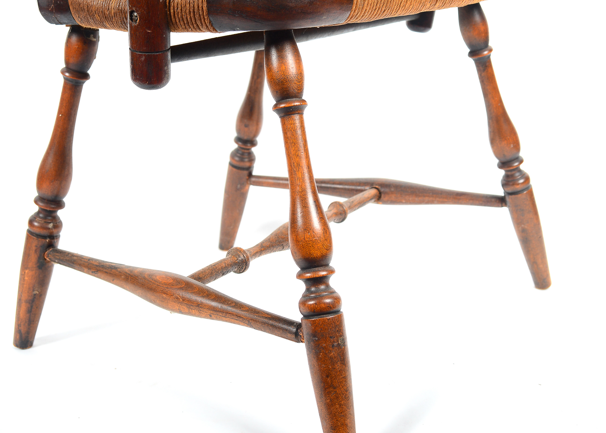 Two Vintage Rush Seat Chairs