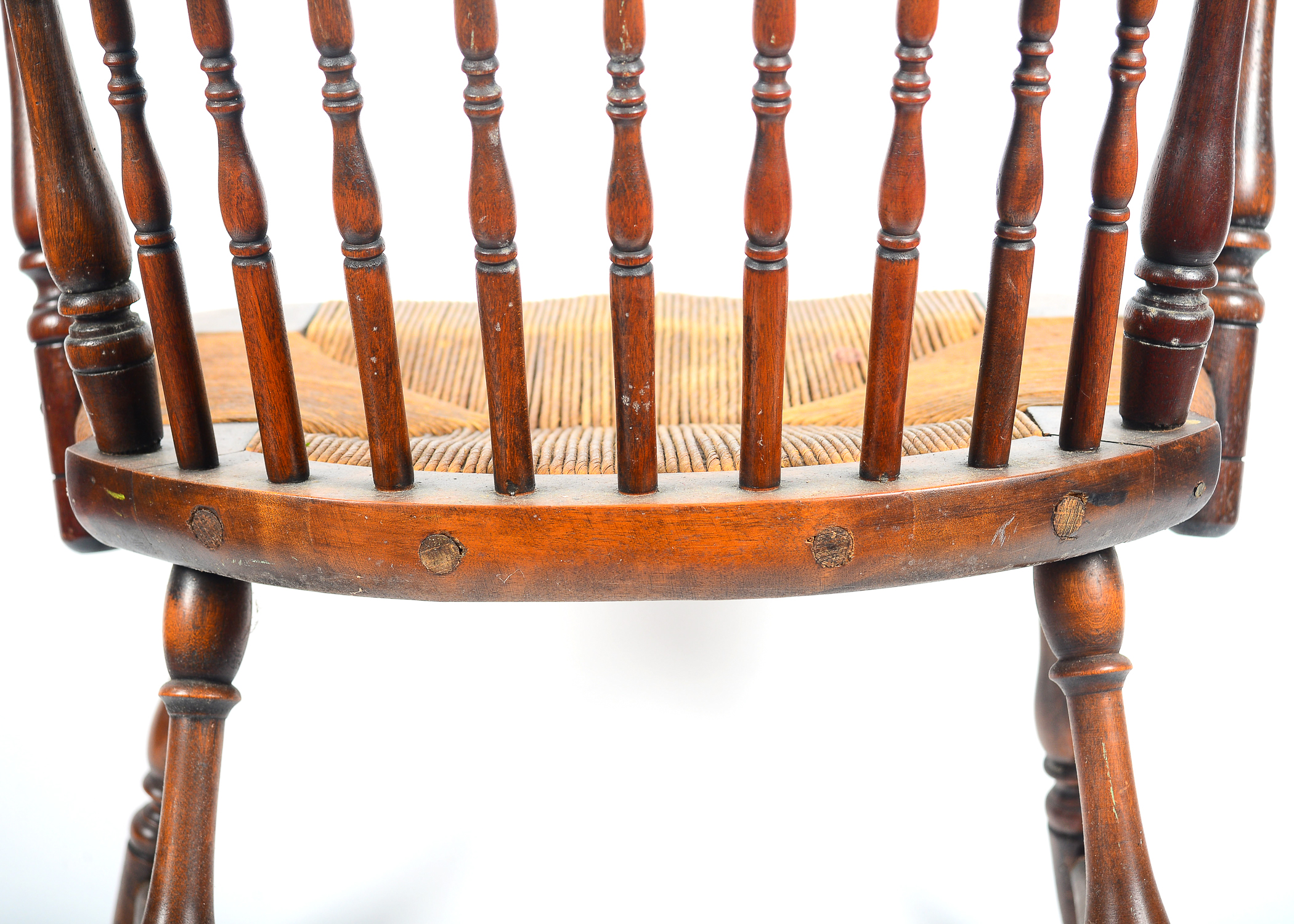 Two Vintage Rush Seat Chairs