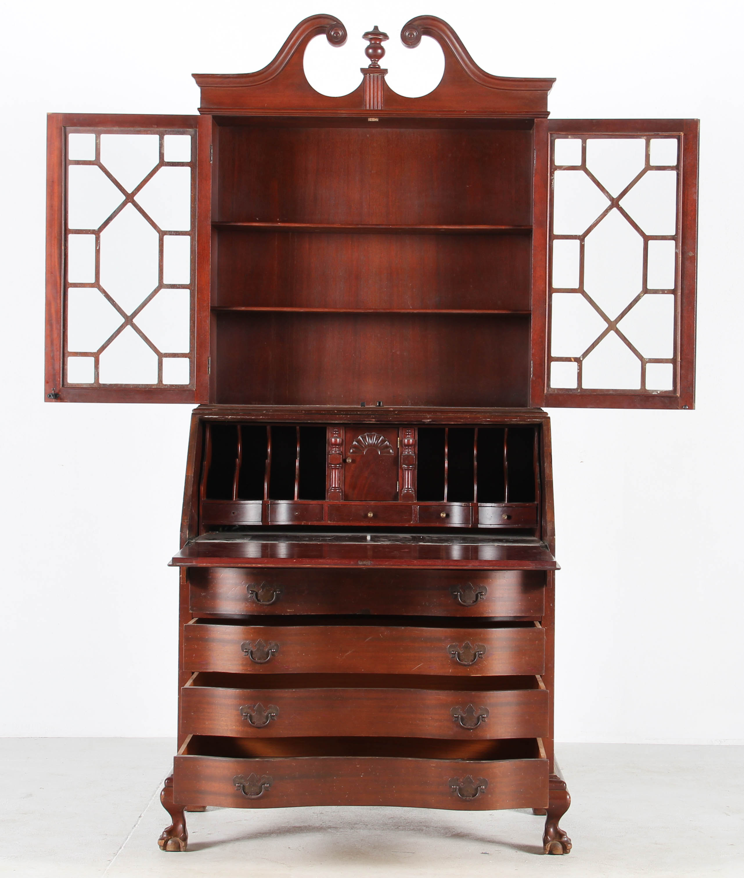 Chippendale Style Mahogany Secretary Desk from Maddox Furniture