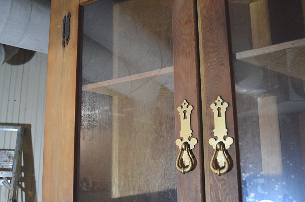 Colonial Style Pine and Poplar Corner Cupboard