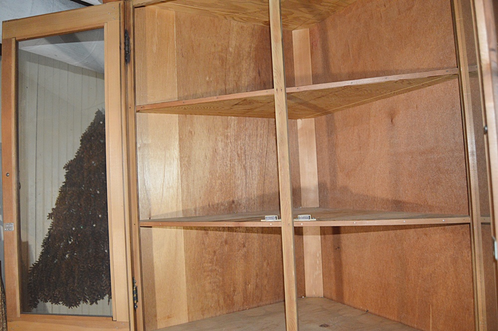 Colonial Style Pine and Poplar Corner Cupboard