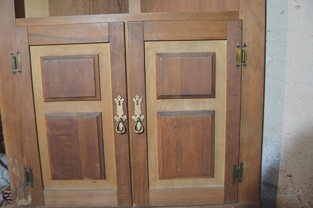 Colonial Style Pine and Poplar Corner Cupboard