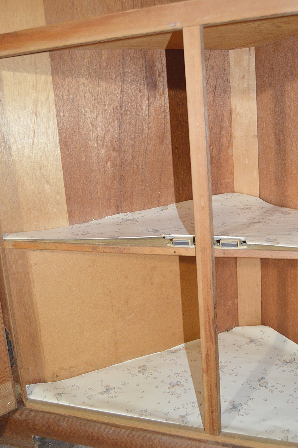 Colonial Style Pine and Poplar Corner Cupboard