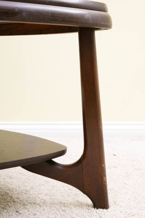 Mid Century Modern Walnut Mersman Guitar Pick Side Table