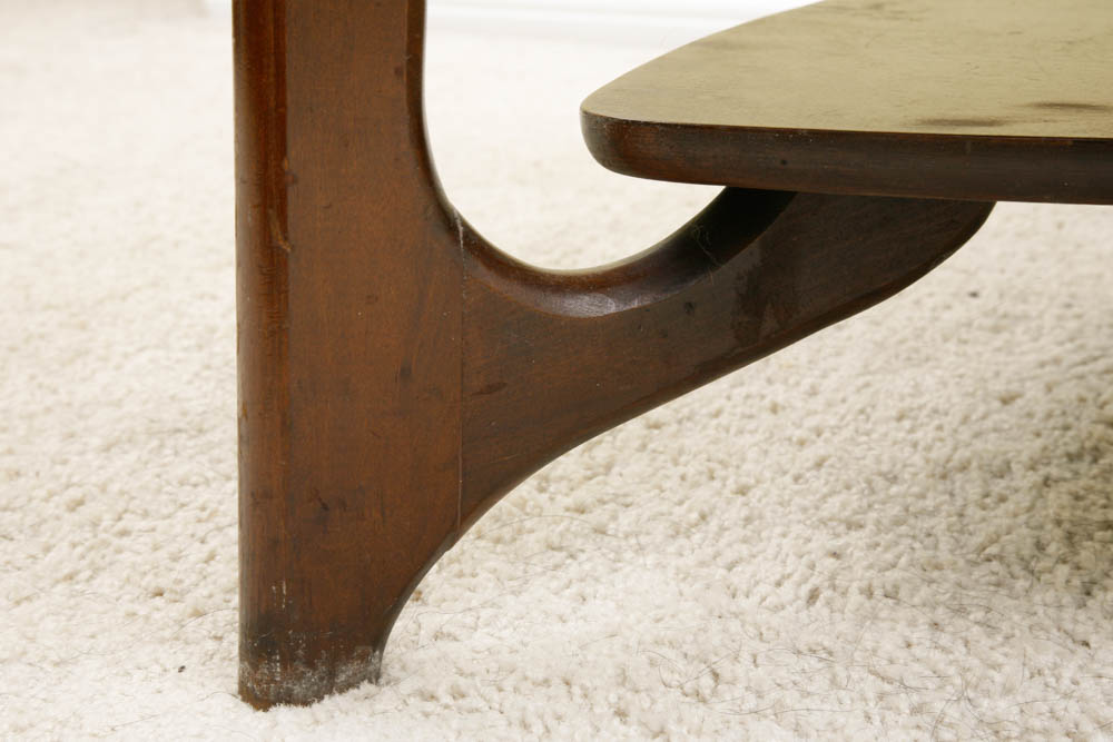 Mid Century Modern Walnut Mersman Guitar Pick Side Table