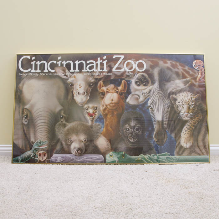 Framed Cincinnati Zoo Poster