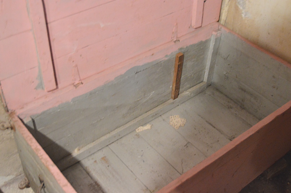 Vintage Pink-Painted Blanket Box
