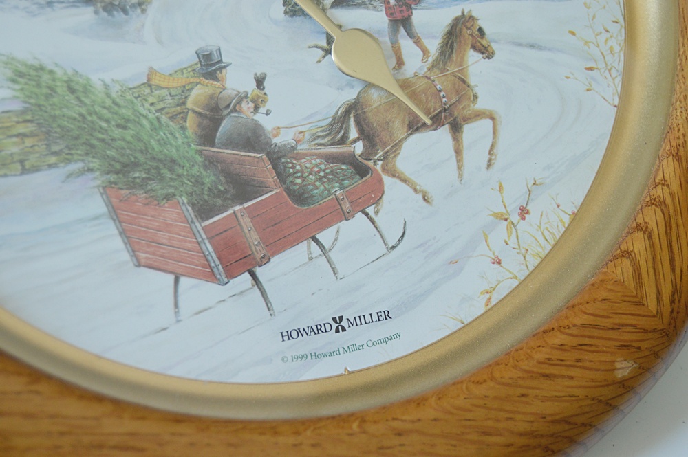 Howard Miller Holiday Wall Clock and Two Plate Rails