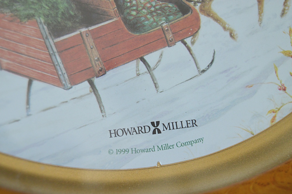 Howard Miller Holiday Wall Clock and Two Plate Rails