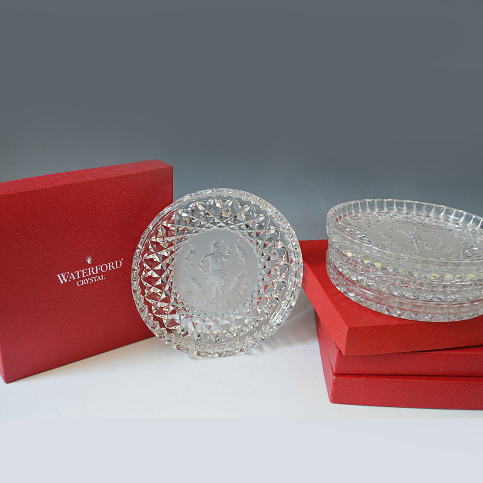 Waterford Crystal Collectible Christmas Plates with Boxes