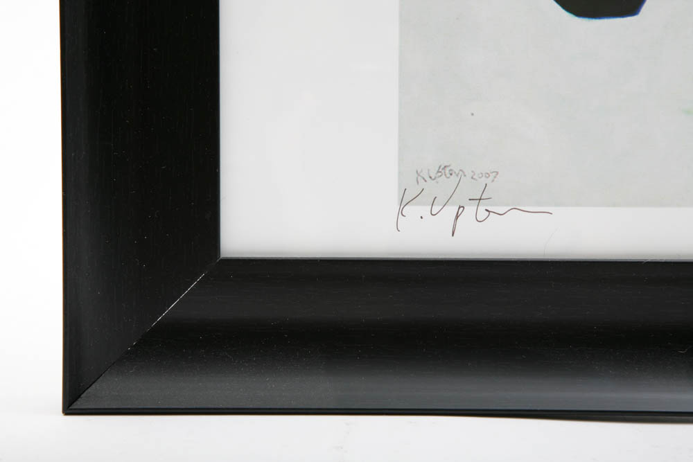 Signed and Framed Katie Upton White Horse Offset Lithograph