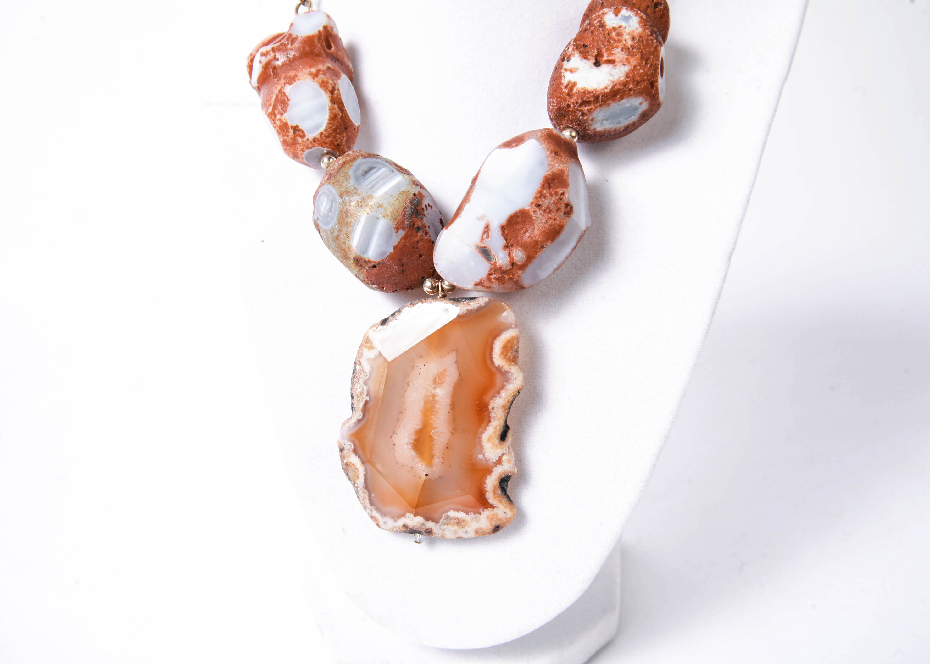 Drusy Agate Stone Statement Necklace