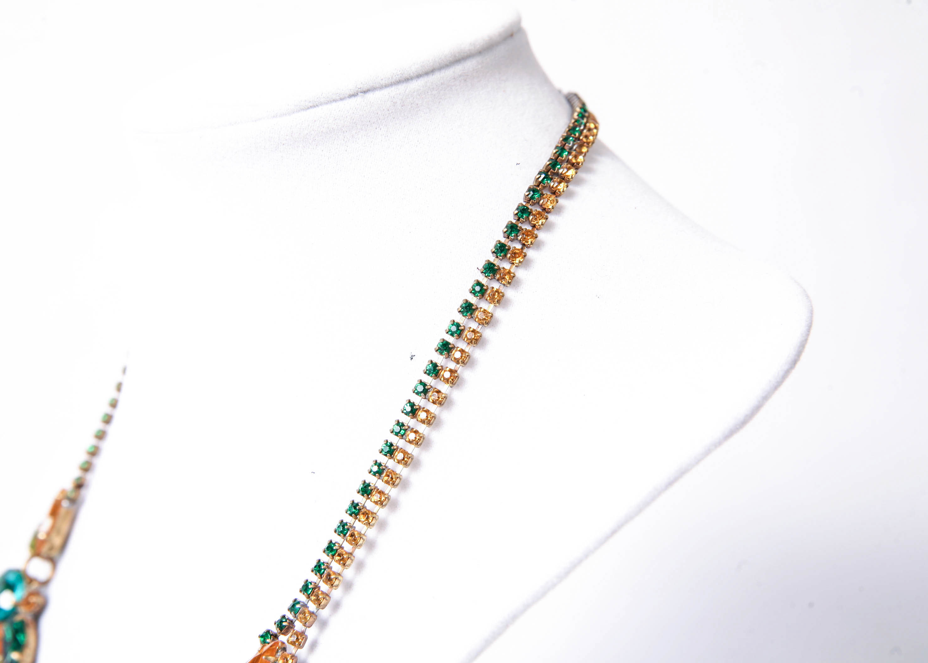 Vintage Lilien Czech Heart Necklace