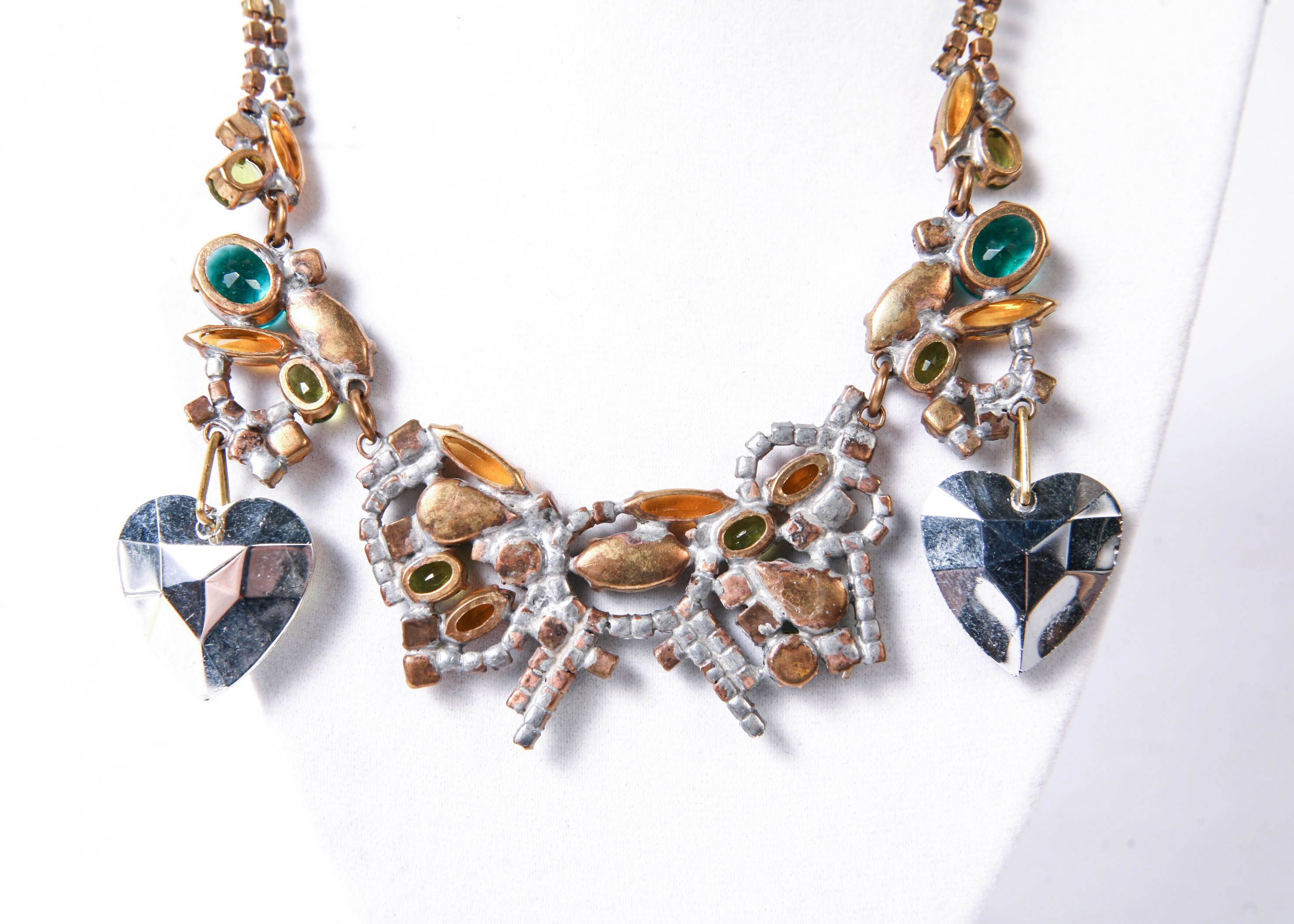 Vintage Lilien Czech Heart Necklace