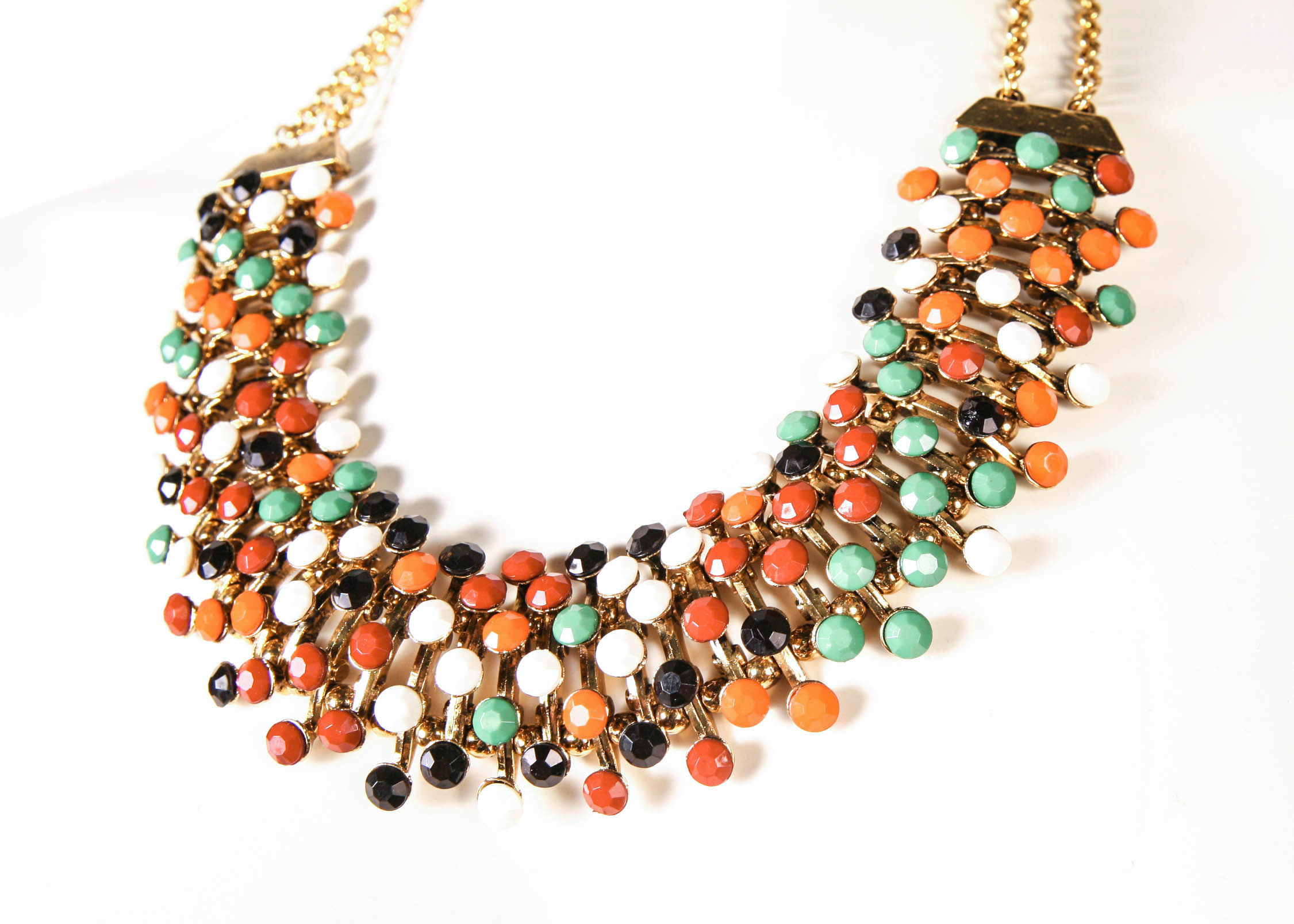 Vintage Multicolored Bib Necklace