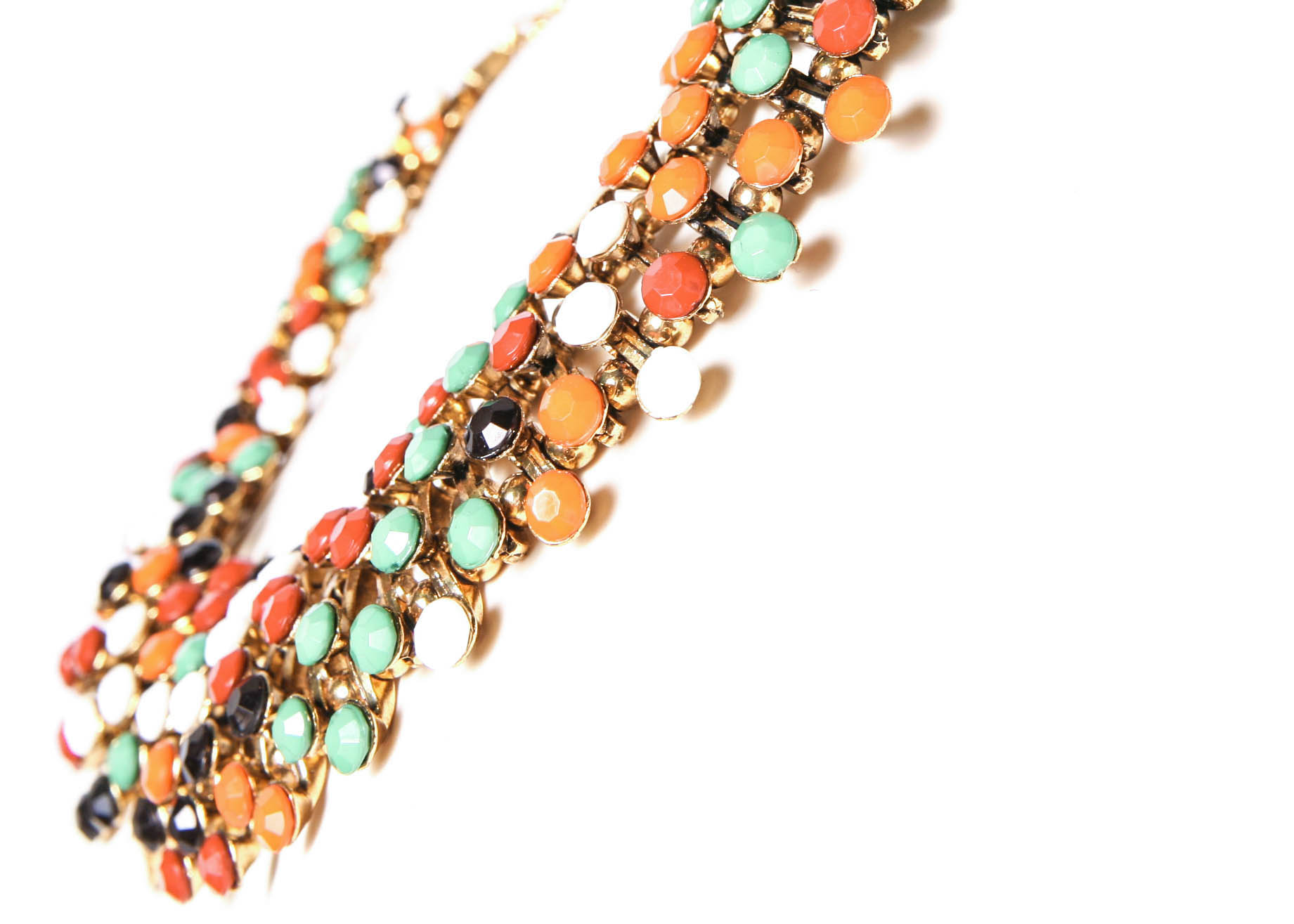 Vintage Multicolored Bib Necklace