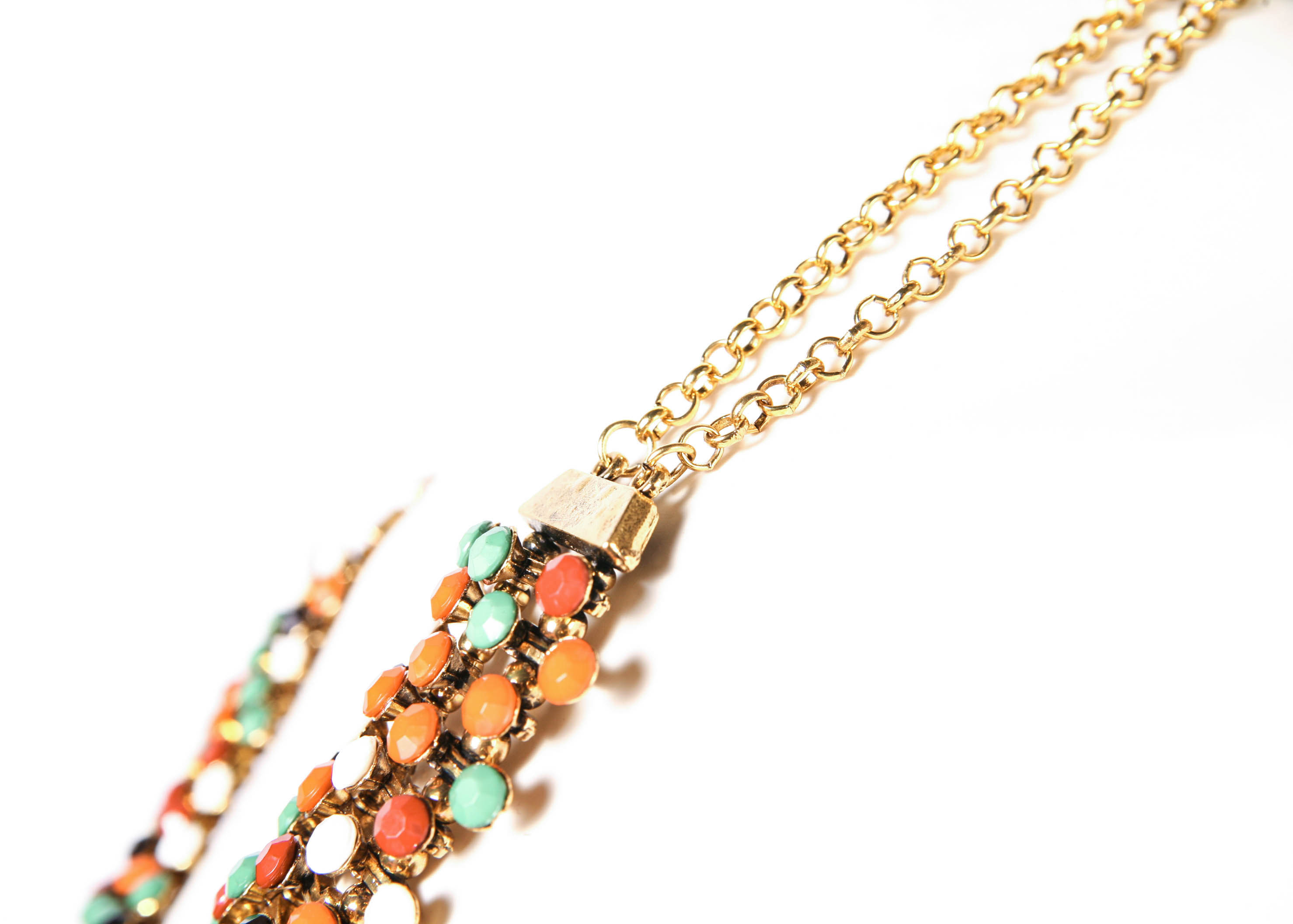 Vintage Multicolored Bib Necklace