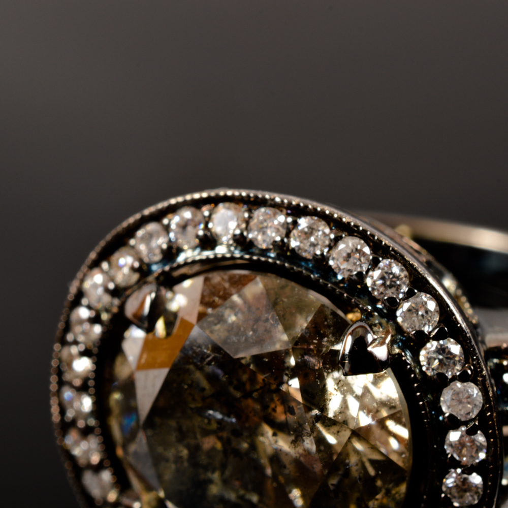 14KT White Gold 7.00ctw Fancy Brown Diamond Ring