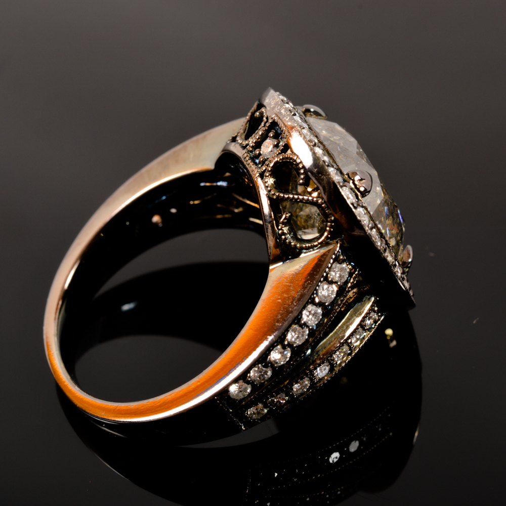 14KT White Gold 7.00ctw Fancy Brown Diamond Ring