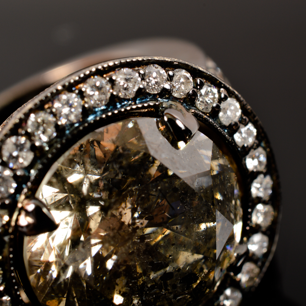 14KT White Gold 7.00ctw Fancy Brown Diamond Ring