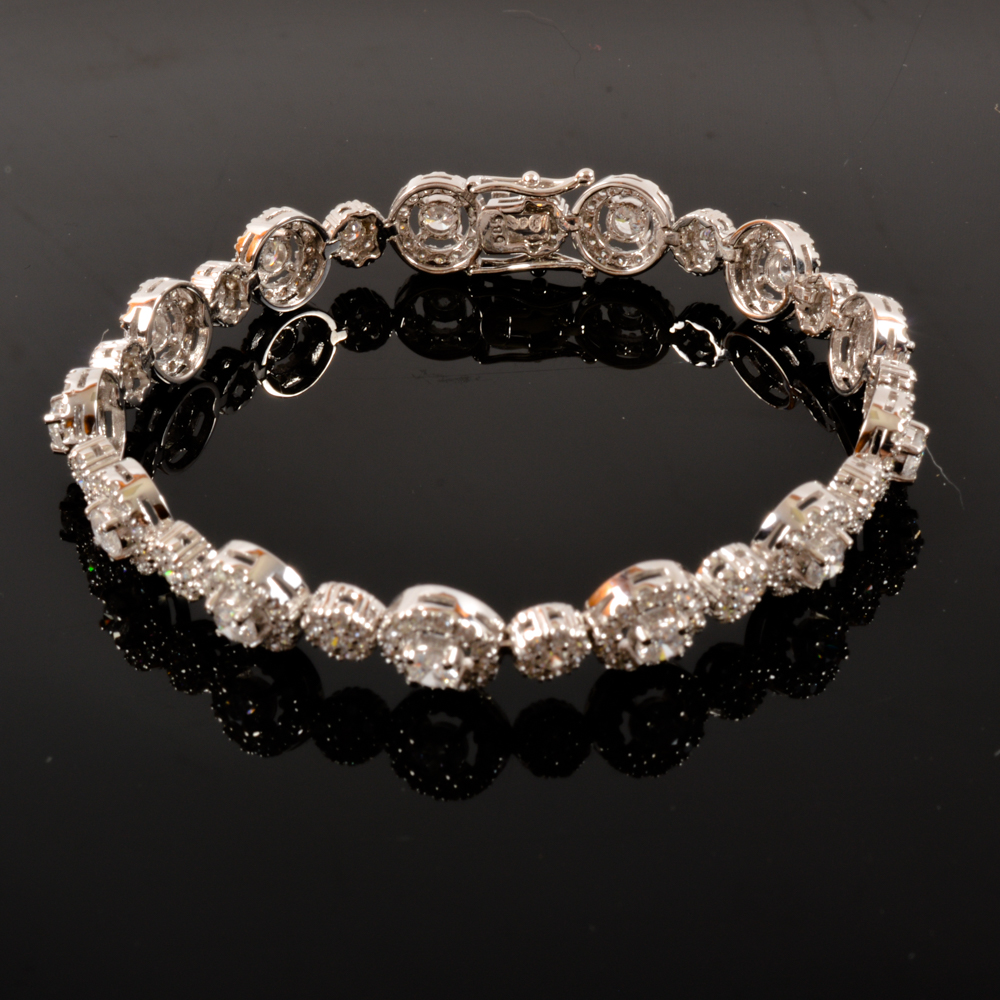 14KT White Gold Diamond Bracelet