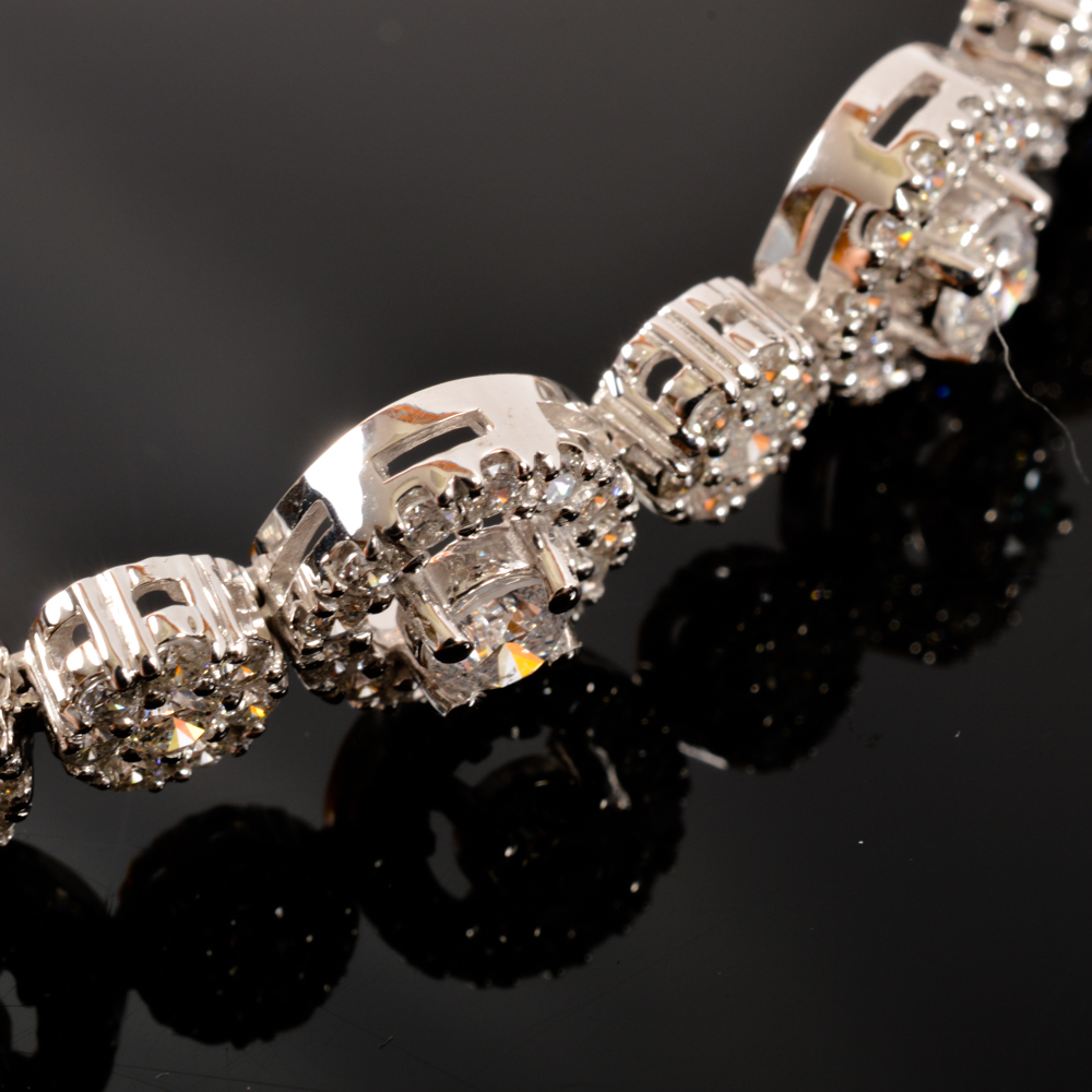 14KT White Gold Diamond Bracelet