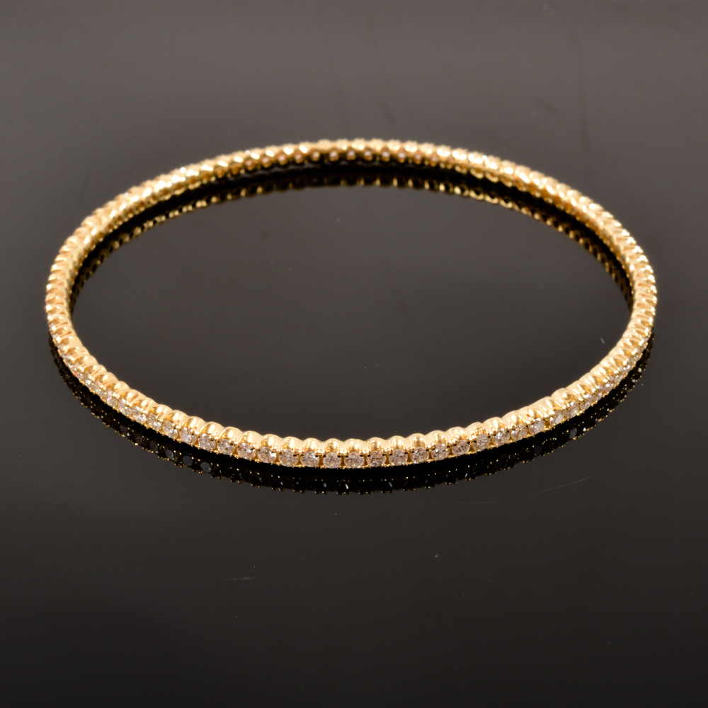 14KT Yellow Gold 2.64ctw Diamond Bangle Bracelet